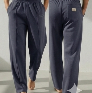 Dark Gray Baggy Trousers / Straight Fit Trousers