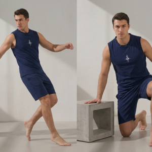 Sleeveless Navy Blue Shirt